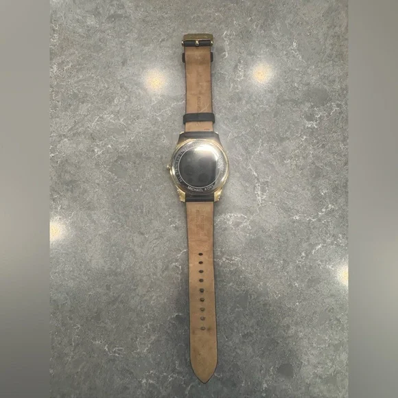 Michael Kors Gold and Black Quilted Strap Watch - Picture 3 of 4